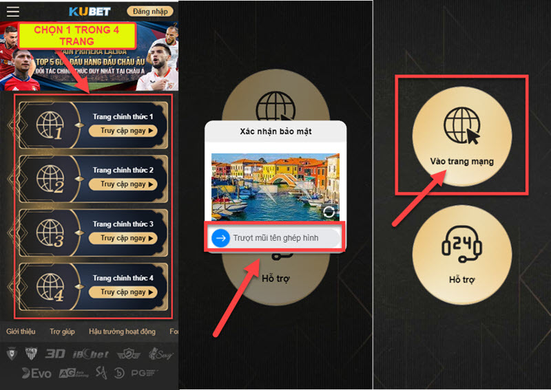 Hướng dẫn vào trang chủ Kubet